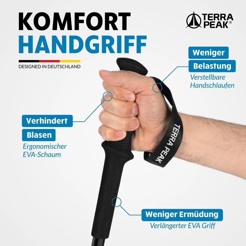Terra Peak Wanderstöcke Teleskop Aluminium faltbar 110-135 cm