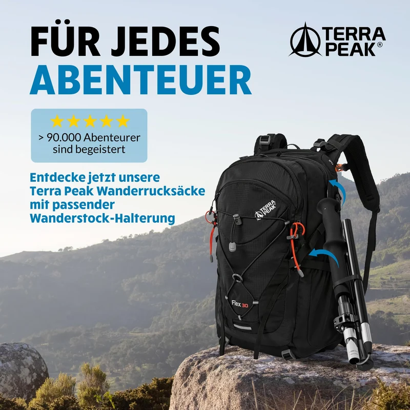 Terra Peak Wanderstöcke Teleskop Aluminium faltbar 110-135 cm
