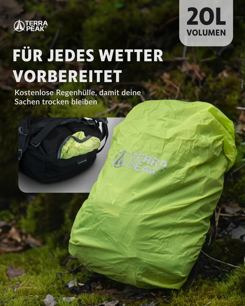 Terra Peak FLEX 20 Wanderrucksack 20L schwarz wasserabweisend