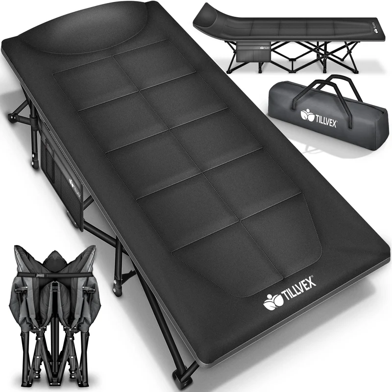 tillvex Campingbett klappbar, Feldbett mit Tragetasche bis 200 kg