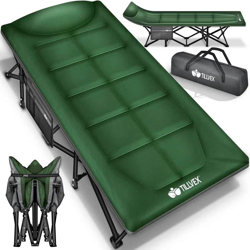 tillvex Campingbett klappbar, Feldbett bis 280 kg mit Tragetasche
