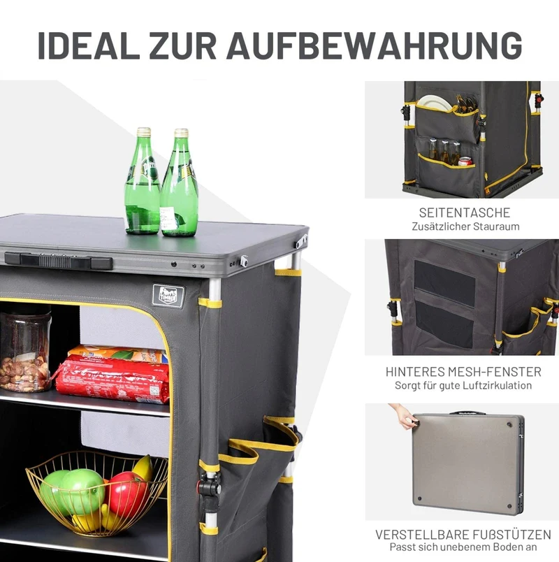 TIMBER RIDGE Campingschrank faltbar, Campingküche mit Tragetasche