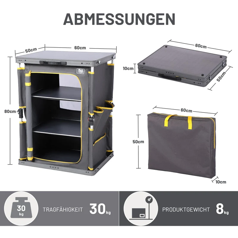 TIMBER RIDGE Campingschrank faltbar, Campingküche mit Tragetasche