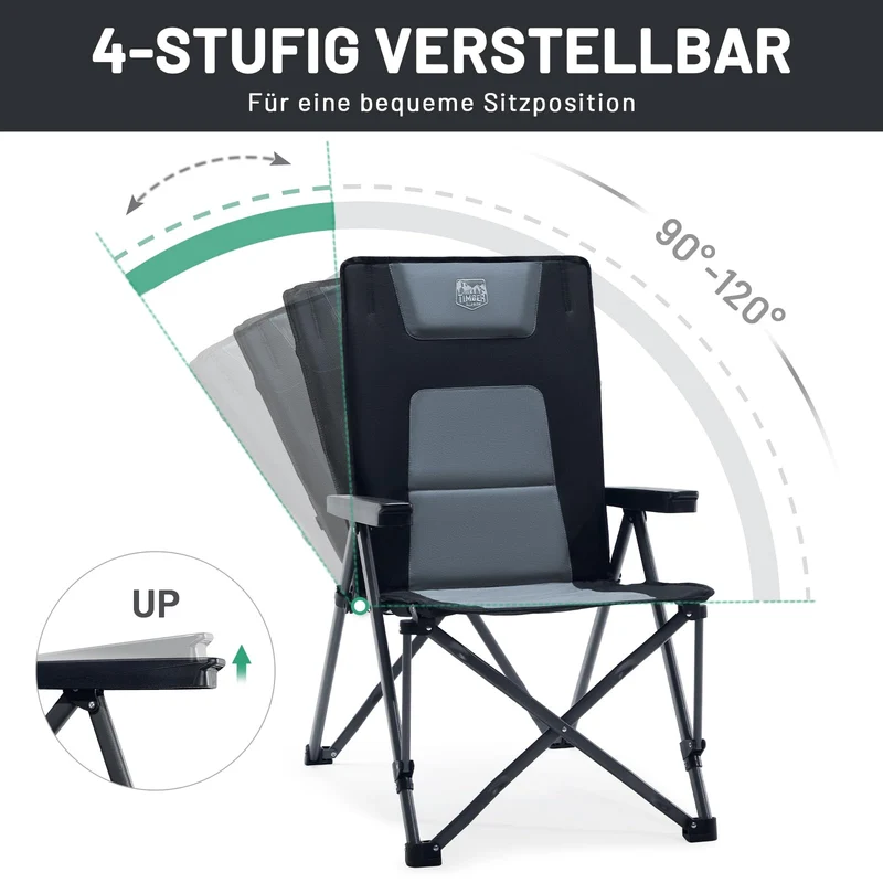 TIMBER RIDGE Campingstuhl faltbar TR 280, gepolstert, bis 260 kg