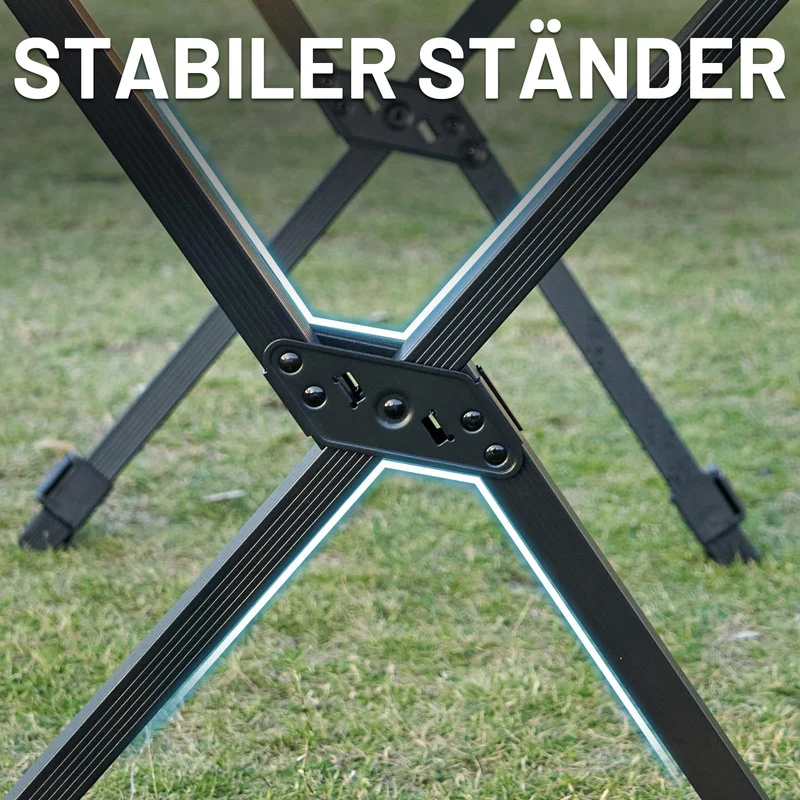 TIMBER RIDGE Campingtisch klappbar höhenverstellbar Aluminium schwarz