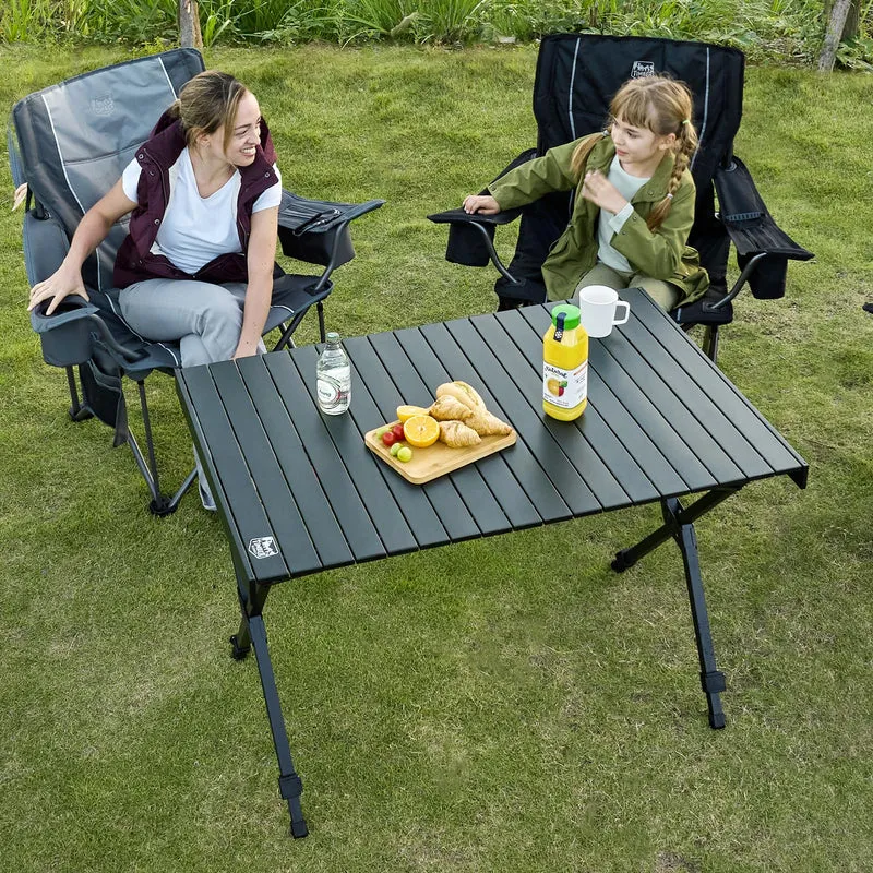 TIMBER RIDGE Campingtisch klappbar höhenverstellbar Aluminium schwarz