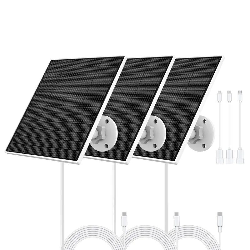 EverExceed Solarpanel für Eufy Kamera, 5W, USB-C, 3er-Pack