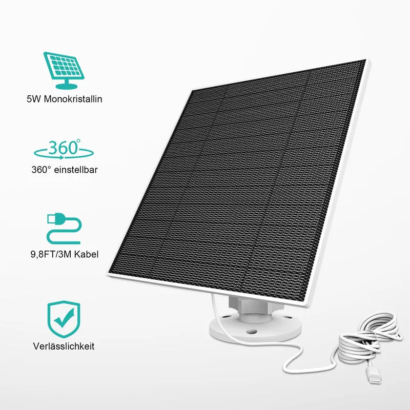 EverExceed Solarpanel für Eufy Kamera, 5W, USB-C, 3er-Pack