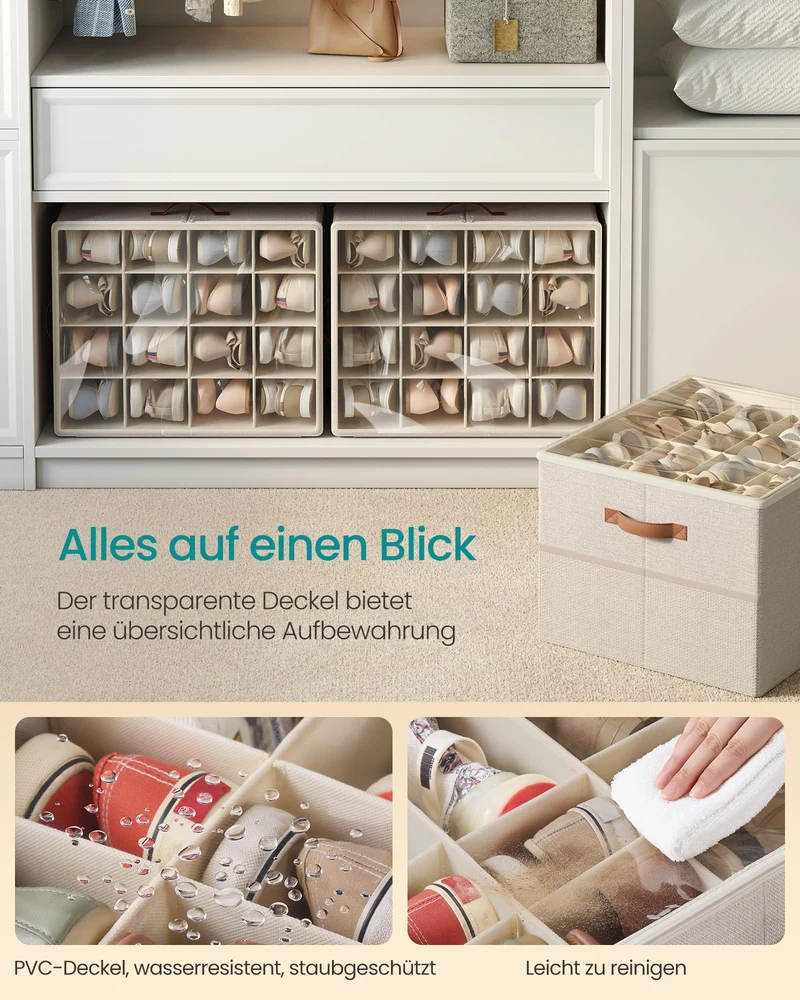 SONGMICS Schuhorganizer für 16 Paar Schuhe, cappuccinobeige