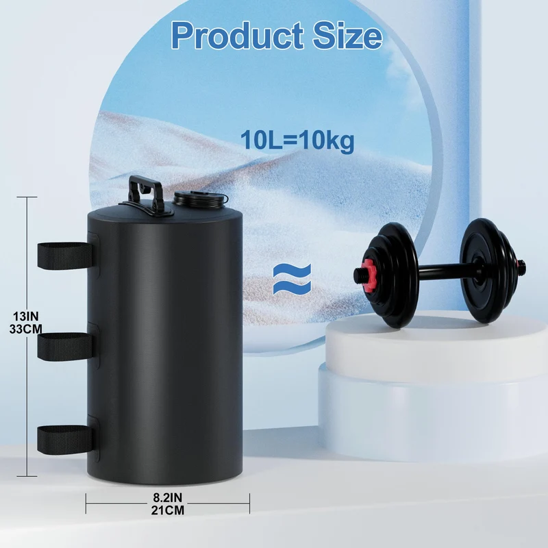 SONAMBULO Wassergewichtstaschen 4er Set, 10 Liter, schwarz