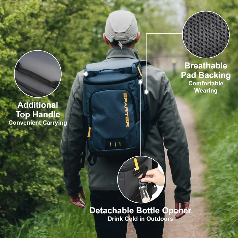 SPARTER Kühlrucksack 33 Dosen, isolierte Kühltasche, auslaufsicher