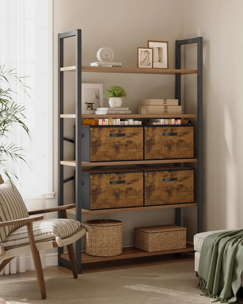 SONGMICS Aufbewahrungsbox mit Deckel, faltbare Stoffbox, 6er Set