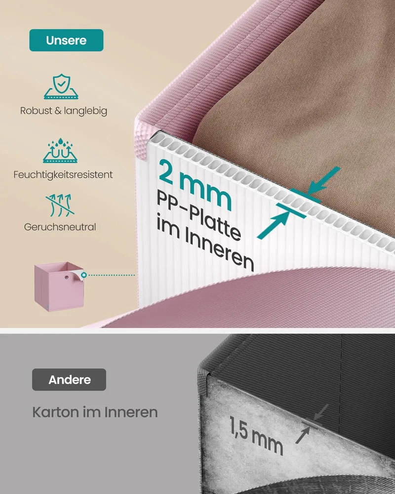 SONGMICS Aufbewahrungsbox 6er Set, faltbare Stoffbox 30x30x30 cm, bunt