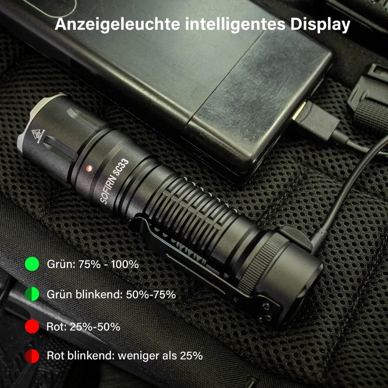 Sofirn SC33 LED Taschenlampe, 5200 Lumen, USB-C, wiederaufladbar