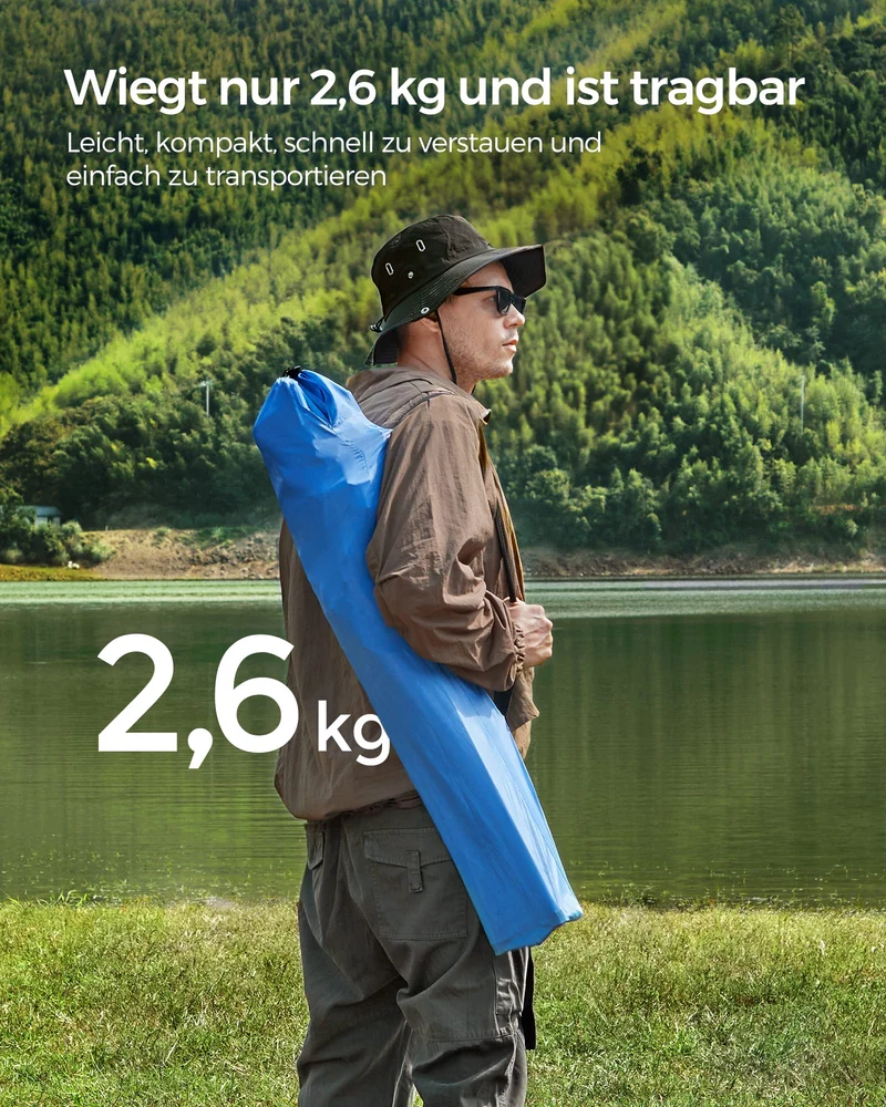 SONGMICS Campingstuhl 2er Set, Klappstuhl mit Getränkehalter, blau