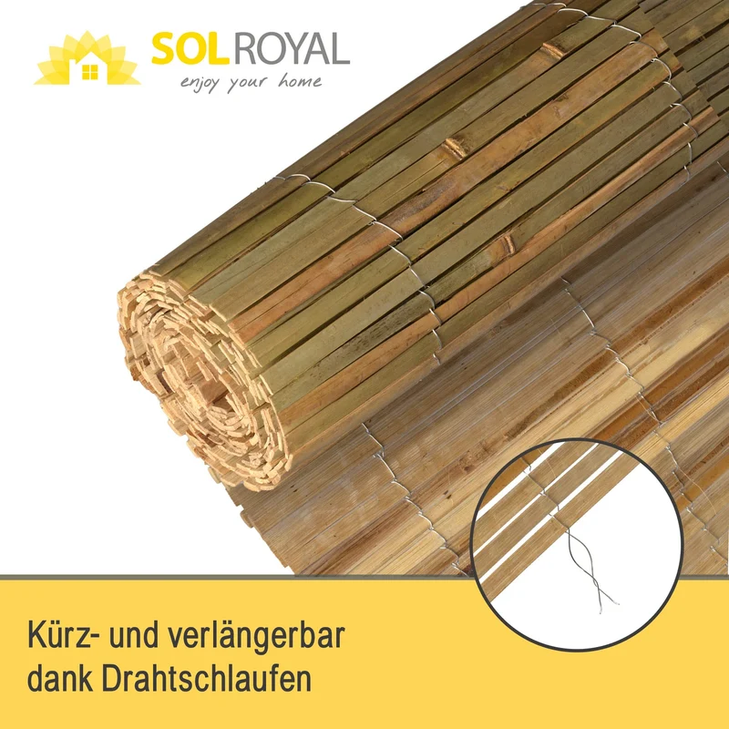 Sol Royal Bambus Sichtschutzmatte B89 90x600 cm für Garten und Balkon