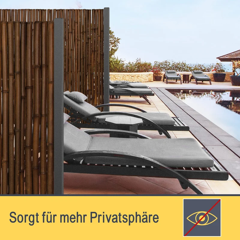 Sol Royal Premium Bambus Sichtschutzzaun B23 180x250 cm Dunkelbraun