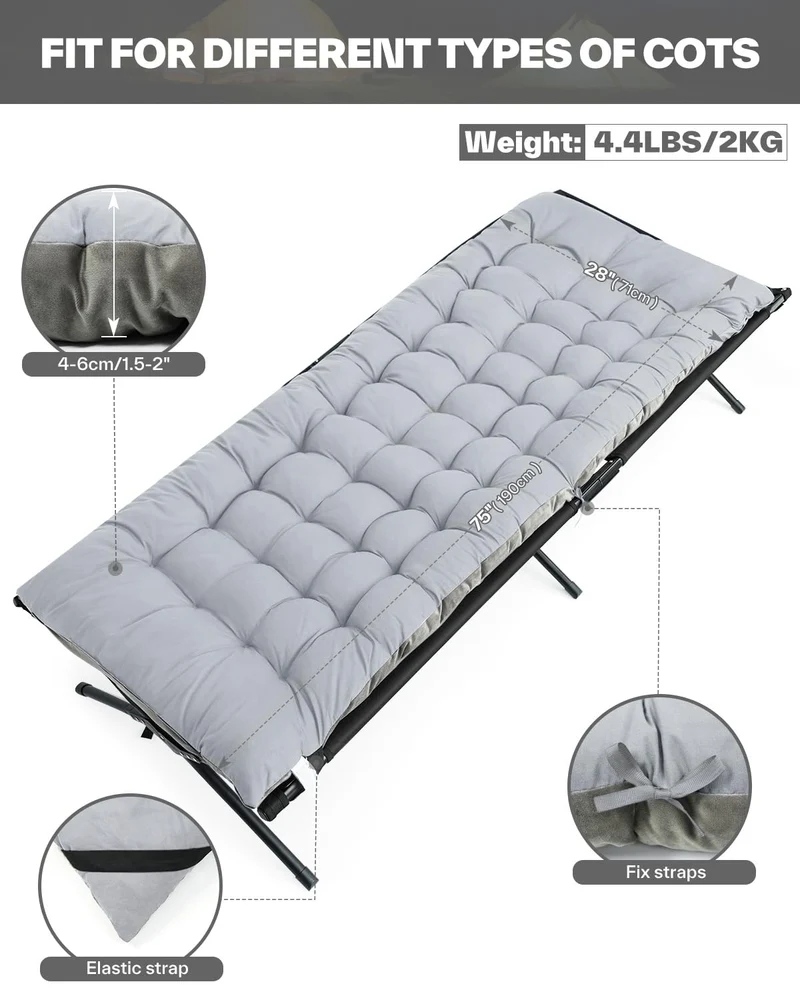 Sportneer Feldbett Auflage, Camping Matratze 190 x 71 cm, 2 kg