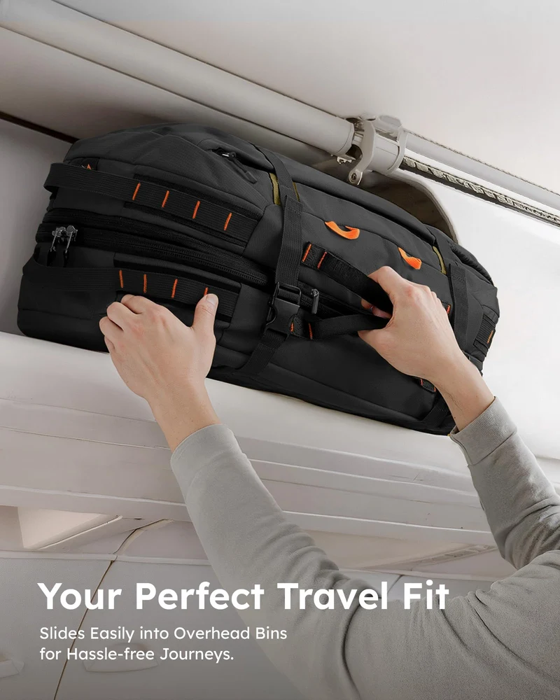Tolaccea Reiserucksack Handgepäck 15,6 Zoll, erweiterbar 40–50 L