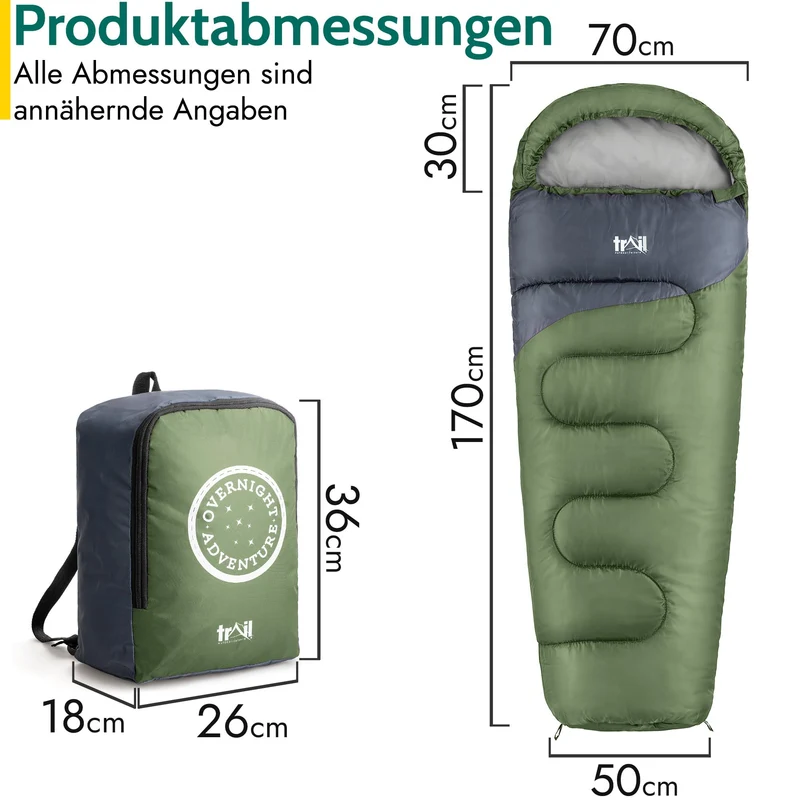 Trail Kinderschlafsack Overnight Adventure Mumienschlafsack Khaki
