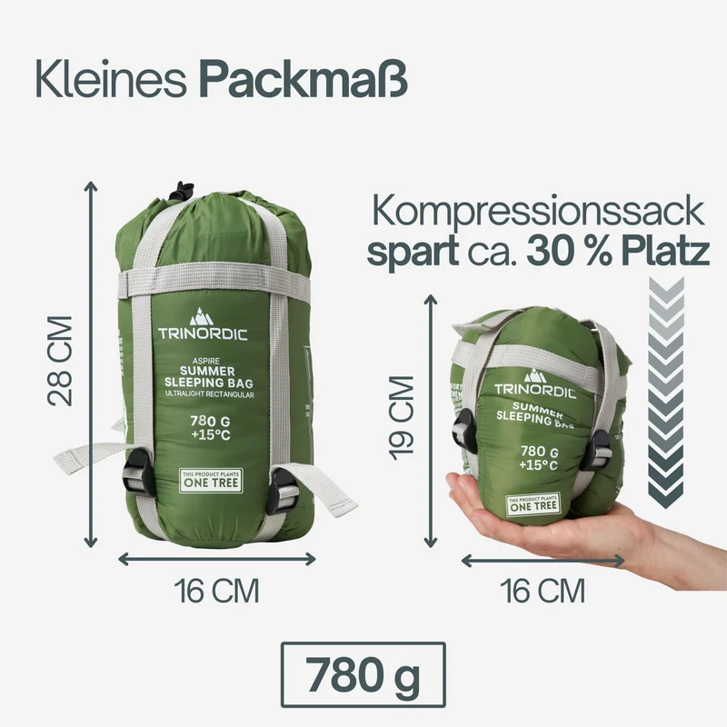 Trinordic Sommerschlafsack Ultraleicht – 780 g Mumienschlafsack