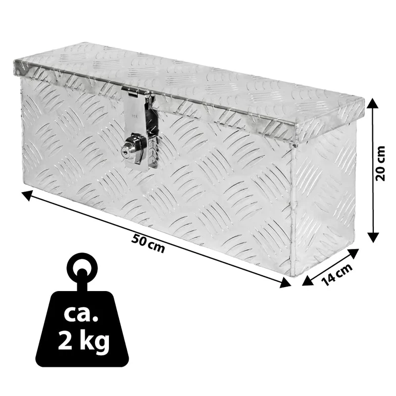 Trucky Truckbox D015 Deichselbox Aluminium abschliessbar 50x14x20 cm