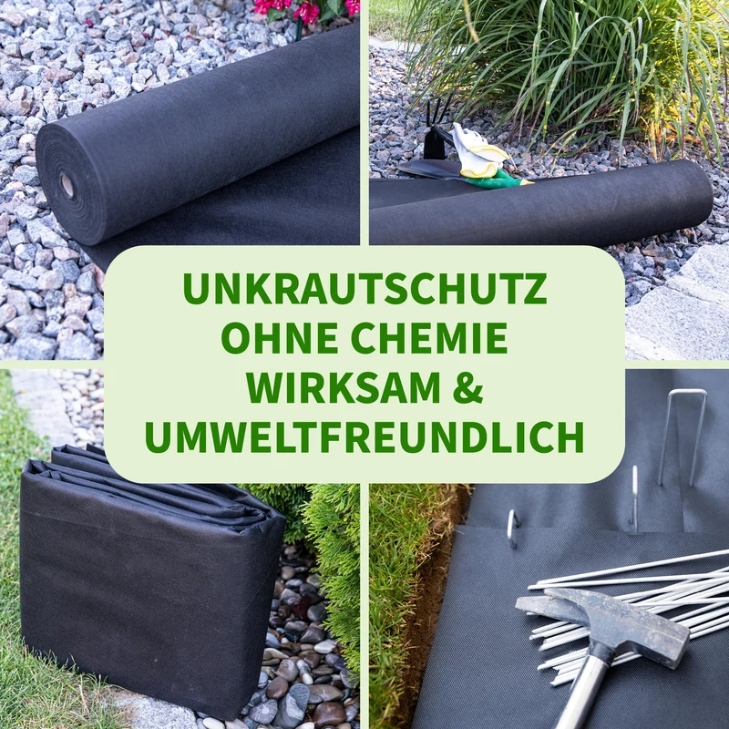 TTL GARDEN Unkrautvlies 150 g/m², 50 m² Rolle 1 x 50 m, UV-stabil