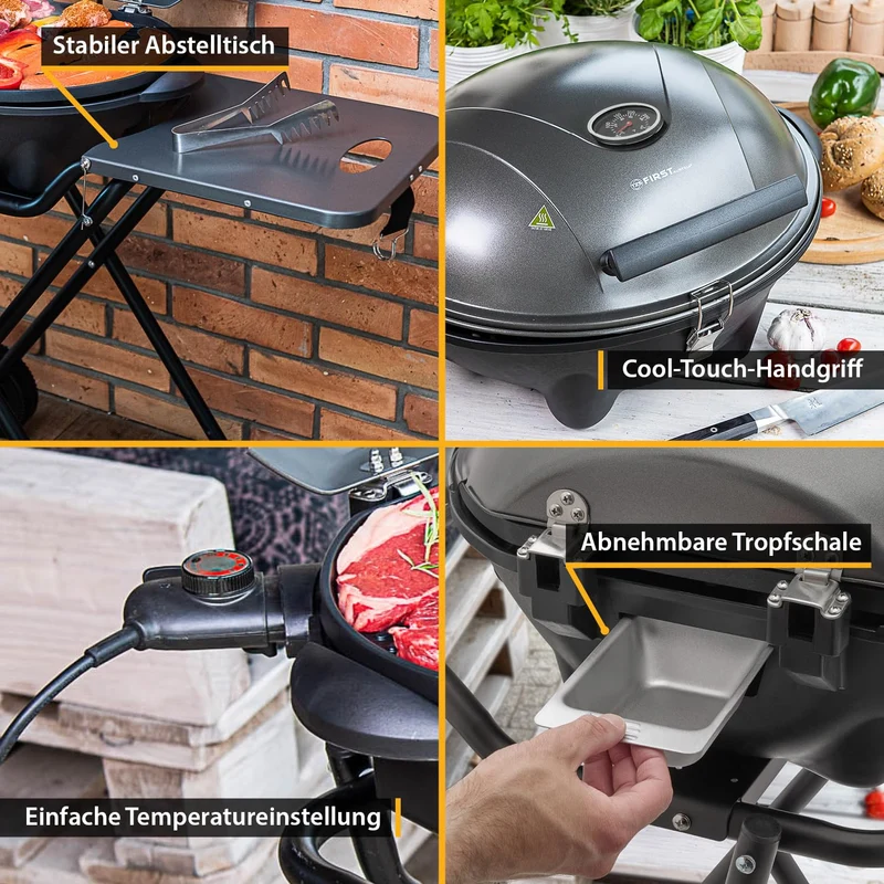 TZS First Austria Elektrogrill FA-5350-1 2 in 1 Tisch- & Standgrill