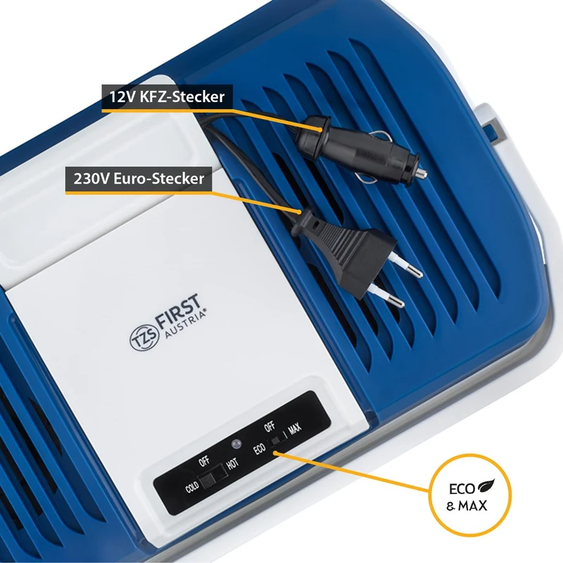 TZS First Austria Kühlbox 24L 12V/230V Kühl- & Warmhaltebox Blau