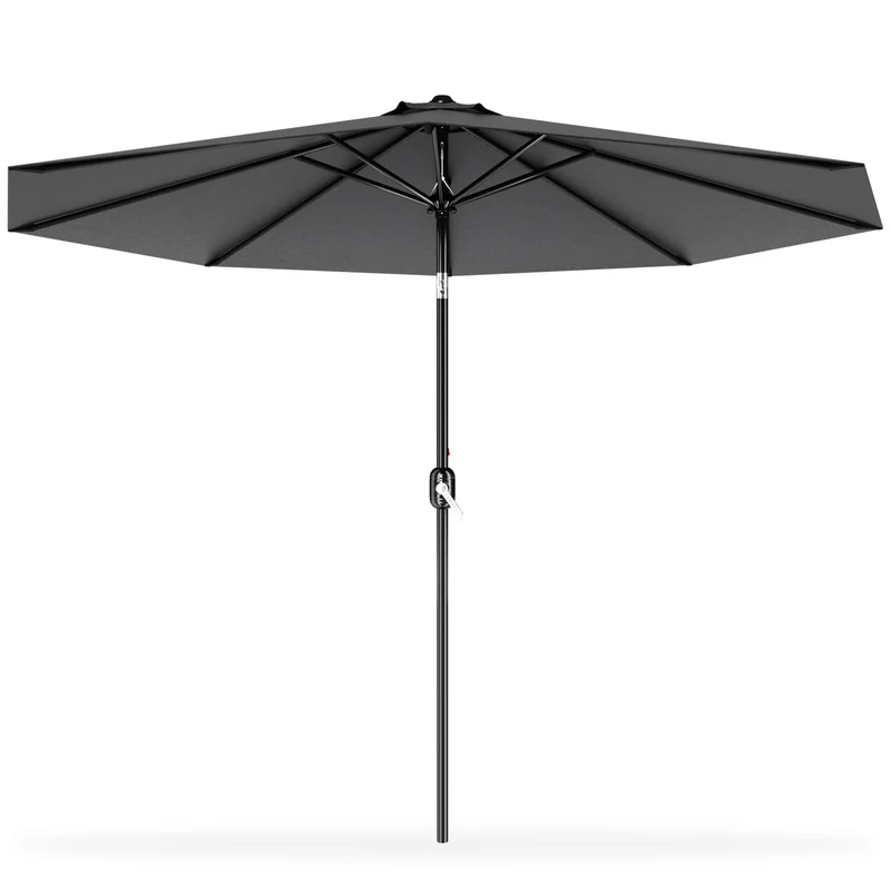 UISEBRT Sonnenschirm 300 cm Alu neigbar mit Handkurbel, dunkelgrau