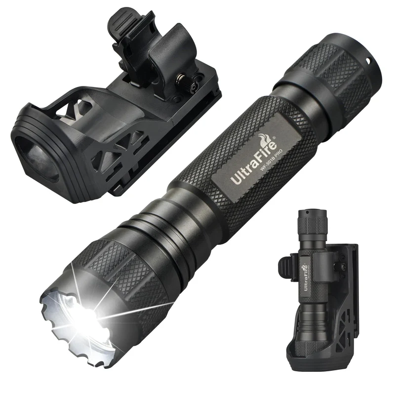 UltraFire WF-501B PRO Taktische Taschenlampe 1200 Lumen mit Holster