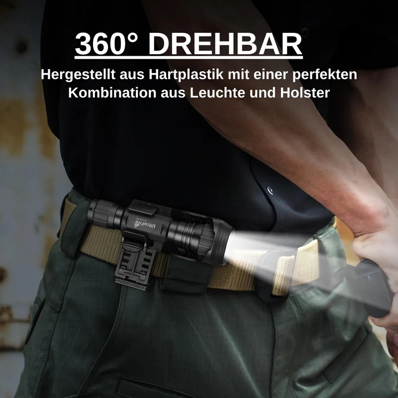 UltraFire WF-501B PRO Taktische Taschenlampe 1200 Lumen mit Holster