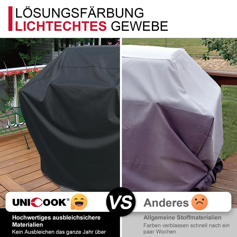 Unicook Grillabdeckung wetterfest 165 cm für Weber Genesis 400 Serie