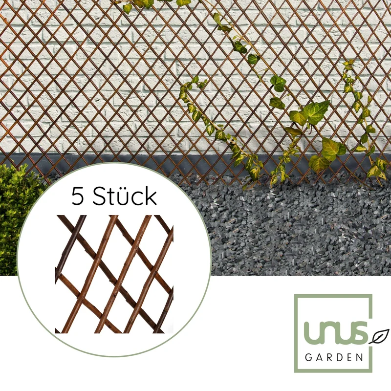 UNUS Rankgitter Weide 5er Set, ausziehbares Scherengitter 180x90 cm