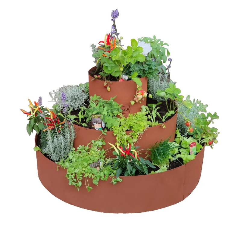 UNUS Garden Kräuterspirale Edelrost, rundes Kräuterbeet, 3 Ebenen