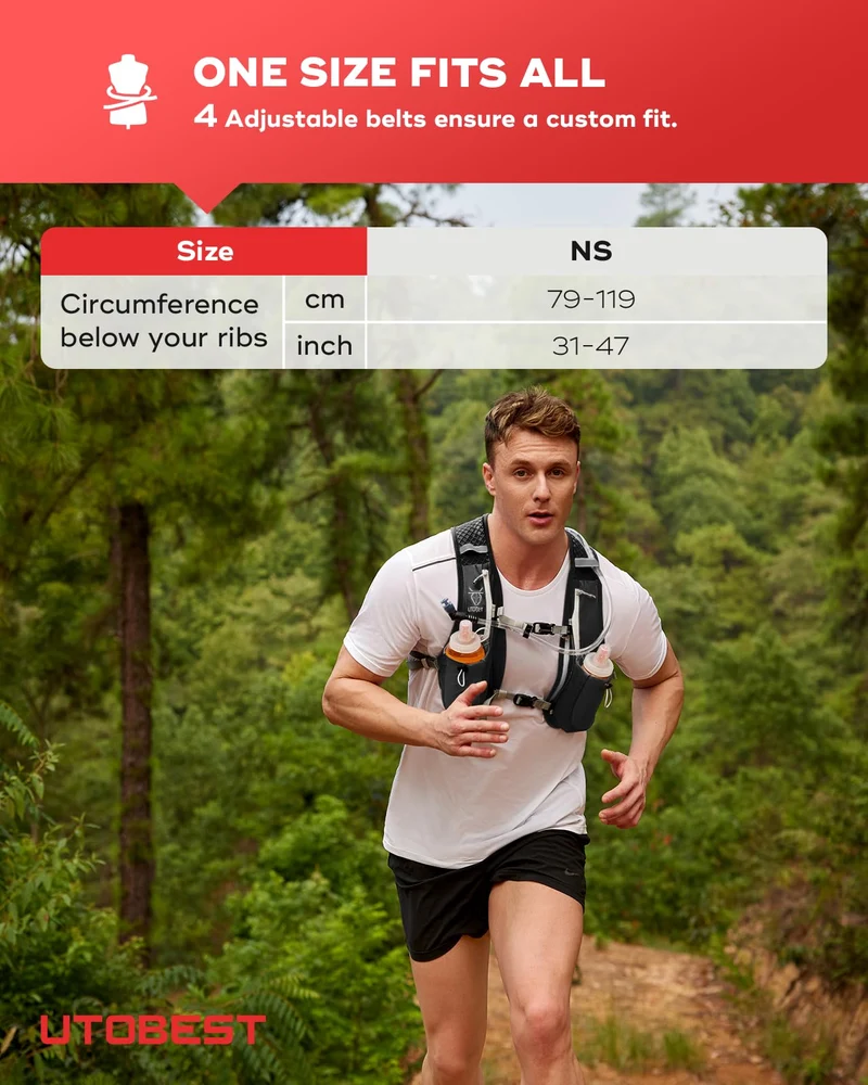 UTOBEST Laufrucksack 5L, ultraleichter Trinkrucksack reflektierend