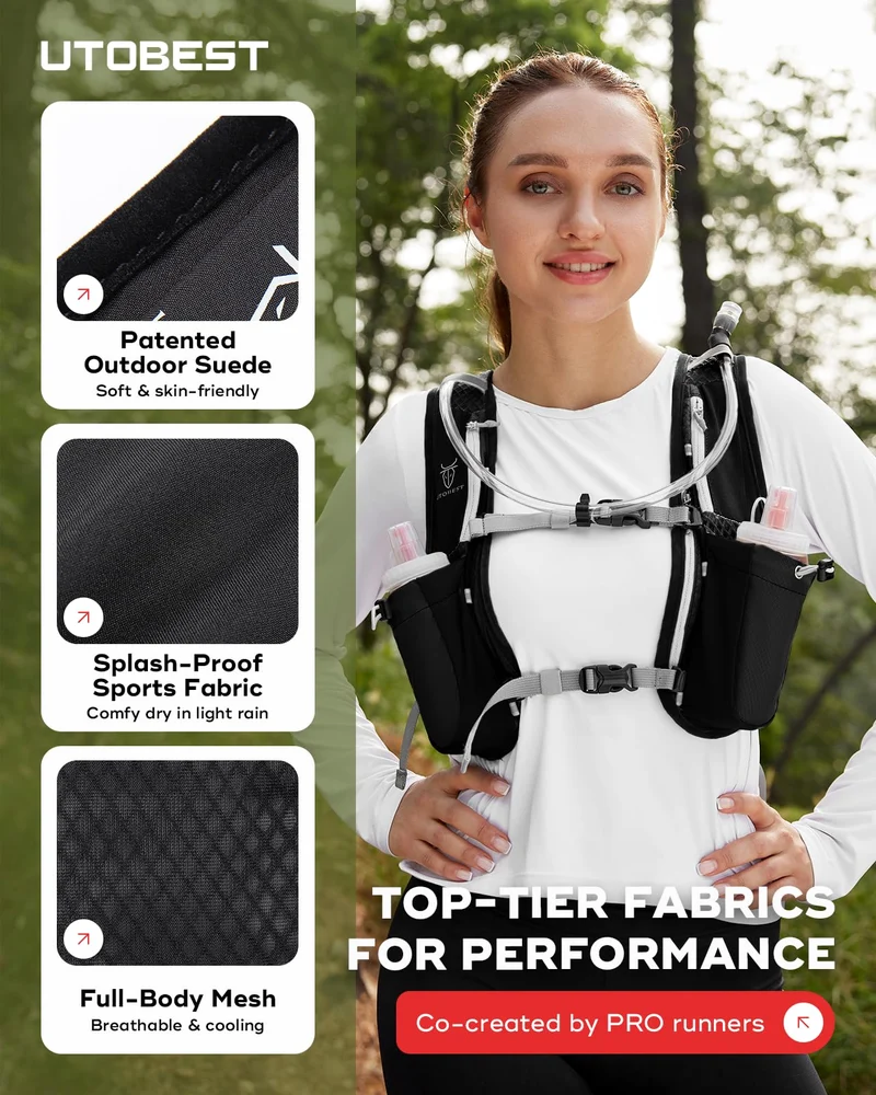 UTOBEST Laufrucksack 5L, ultraleichter Trinkrucksack reflektierend
