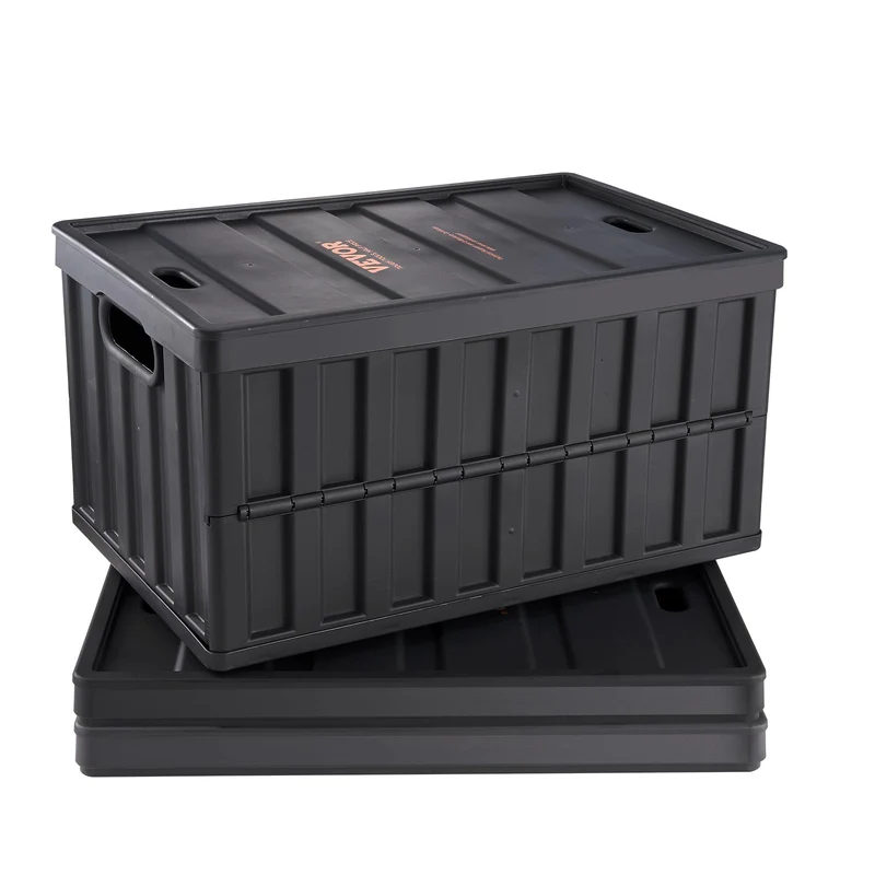 VEVOR Klappbox 65 L mit Deckel, faltbare Aufbewahrungsbox, 3er-Set