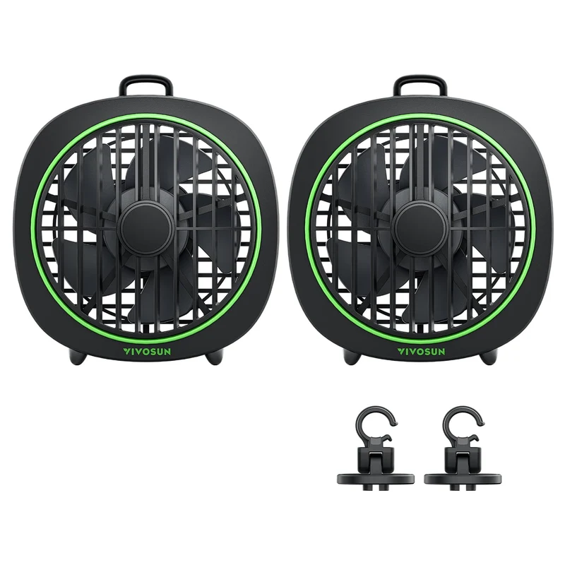 VIVOSUN AeroWave D4 Clip Ventilator 10 cm, 3 Stufen, schwarz, 2er-Pack