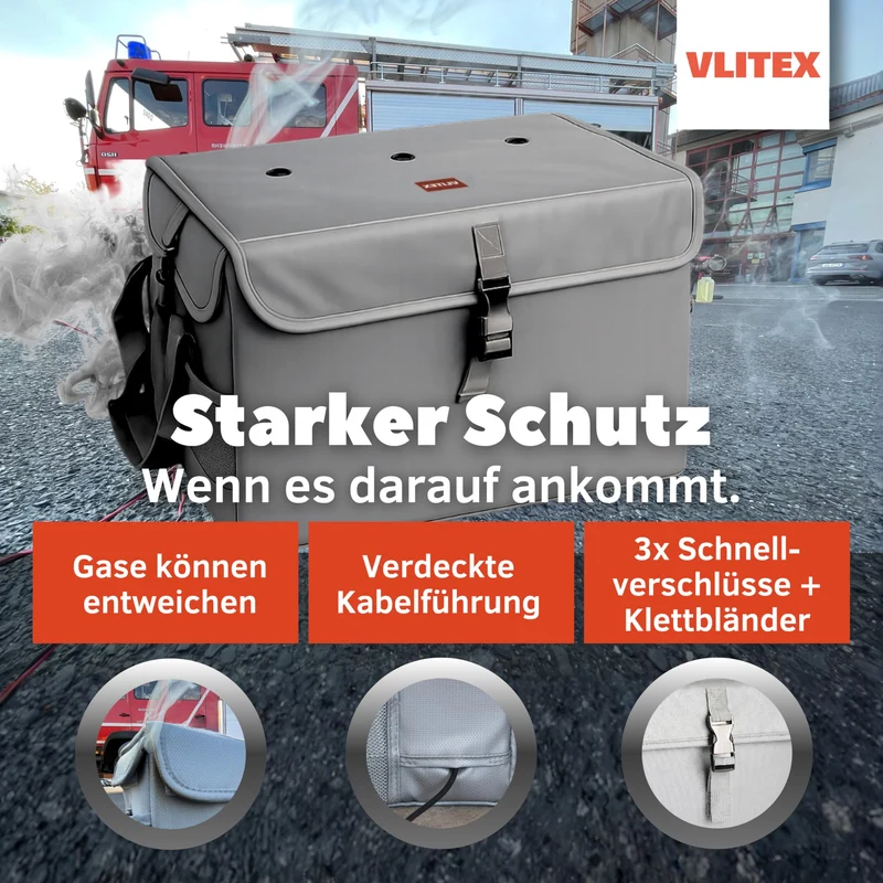 VLITEX Akku Sicherheitsbox XL – hitzebeständige Akku-Ladebox