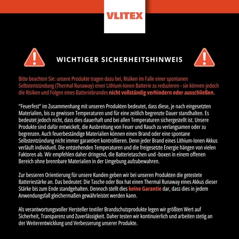 VLITEX Akku Sicherheitsbox XL – hitzebeständige Akku-Ladebox