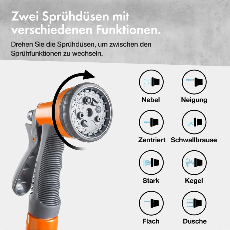 VonHaus Schlauchtrommel 20 m, Wandmontage, automatische Aufrollung
