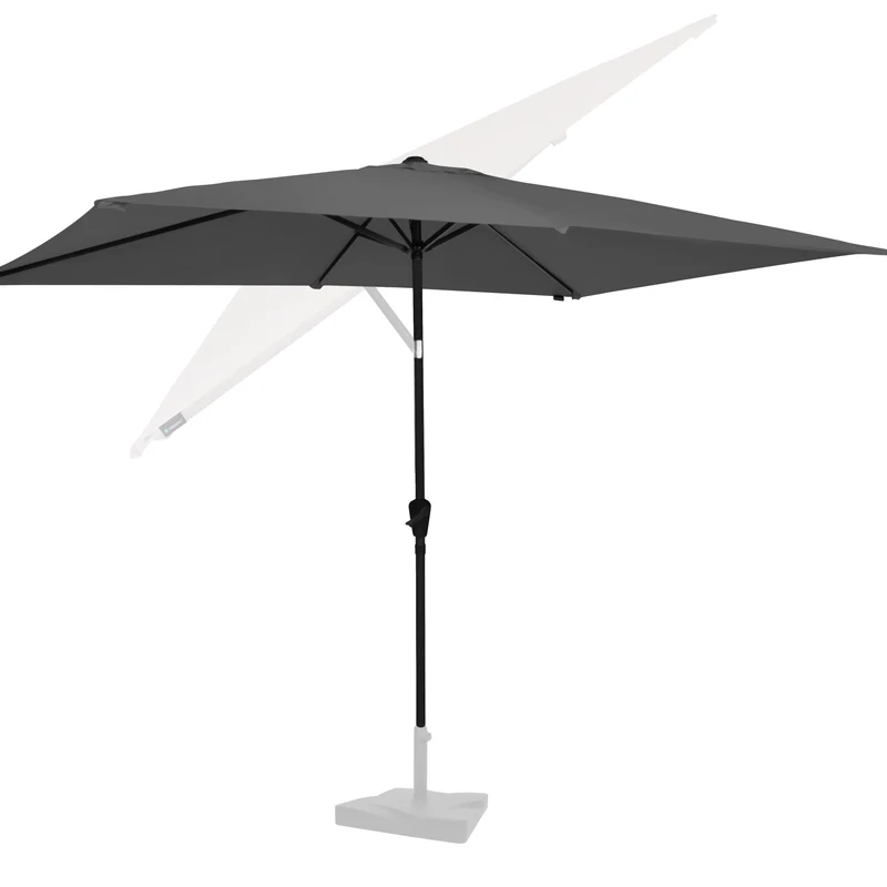 VONROC Rapallo Sonnenschirm rechteckig 200x300 cm mit Kurbel, Grau
