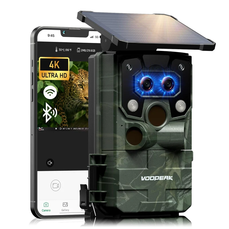 VOOPEAK TC37 Solar Wildkamera 4K 60MP, WLAN, Sternenlicht-Nachtsicht