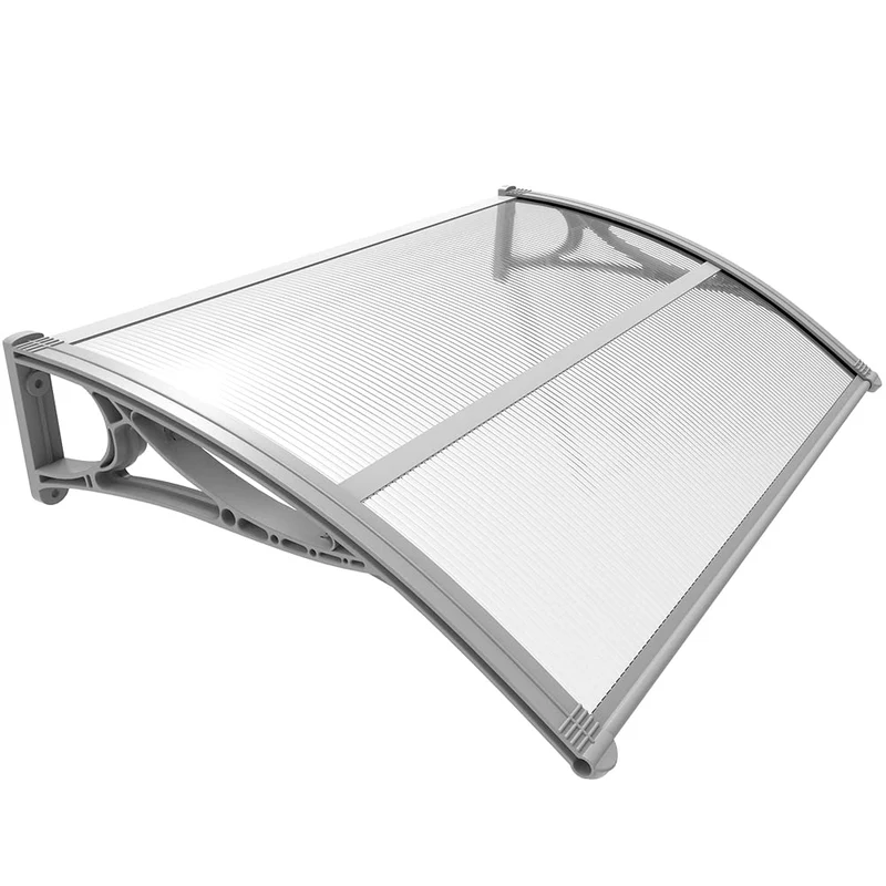 VOUNOT Vordach Haustür 120 x 80 cm aus Aluminium und Polycarbonat