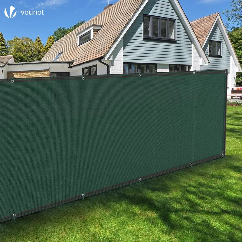 VOUNOT Zaunblende Sichtschutz Schattiernetz 1,5 x 10 m HDPE, Grün