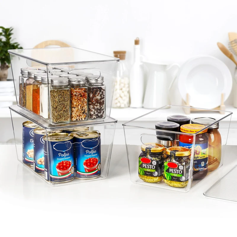 Vtopmart Aufbewahrungsboxen mit Deckel, 6 Stück, transparent, Grösse L