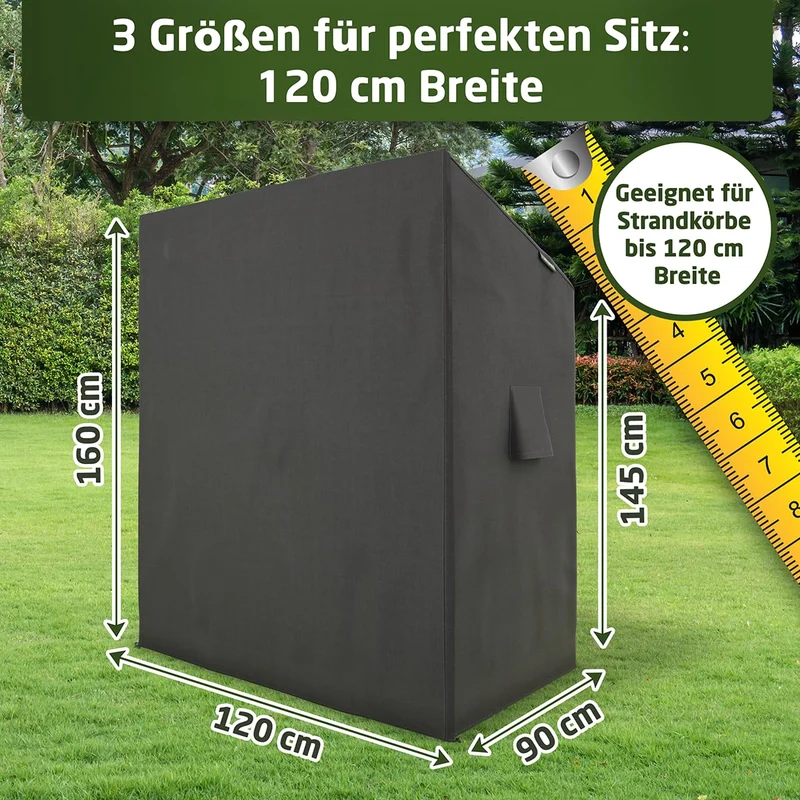 WALDNER Strandkorb Schutzhülle Oxford 600D, 155 x 90 x 160 cm, grau