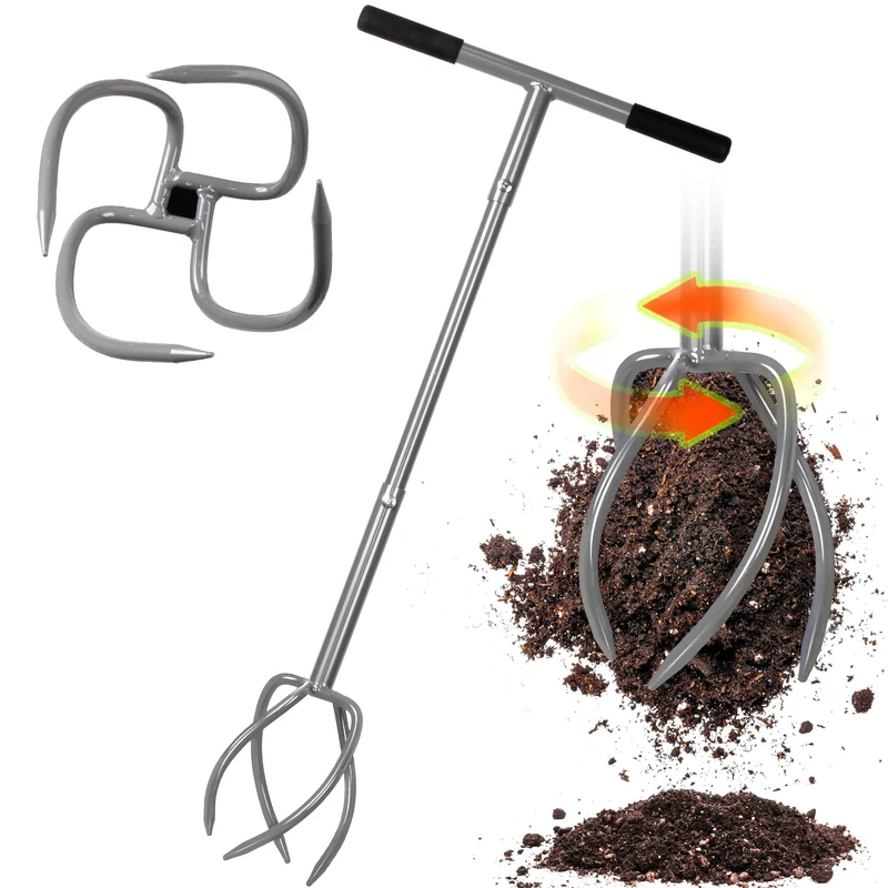 Walensee Gartenkralle Twist Tiller, Kultivator mit 4 Zinken