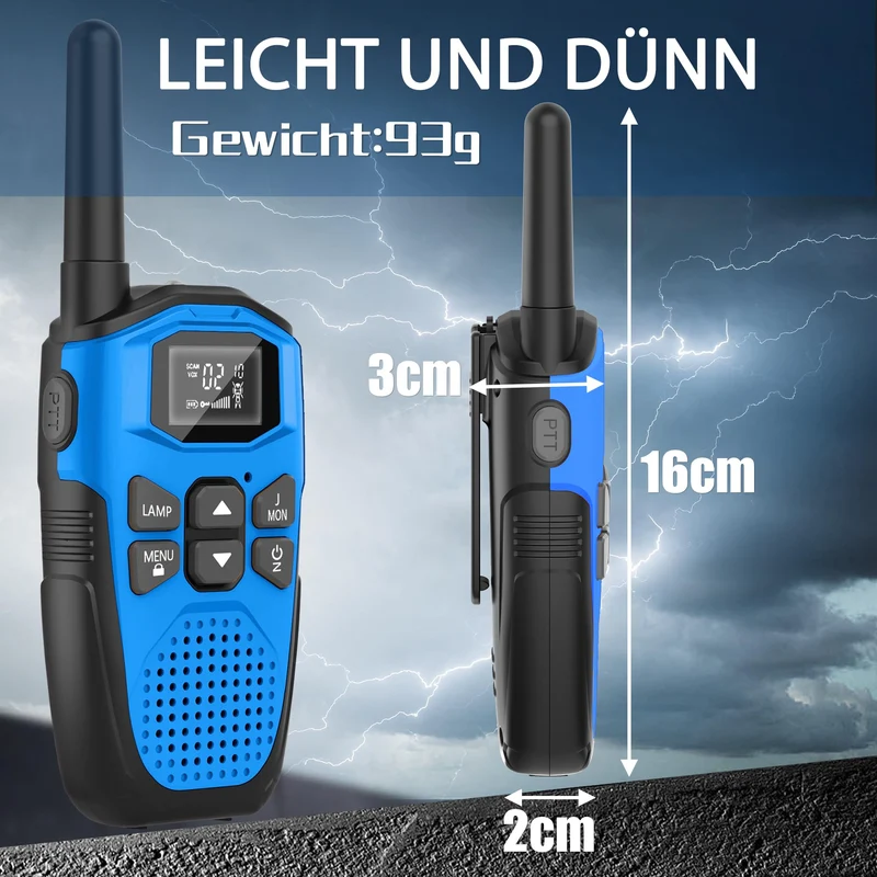 NXGKET Walkie Talkie 3er Set, aufladbar, bis 5 km Reichweite